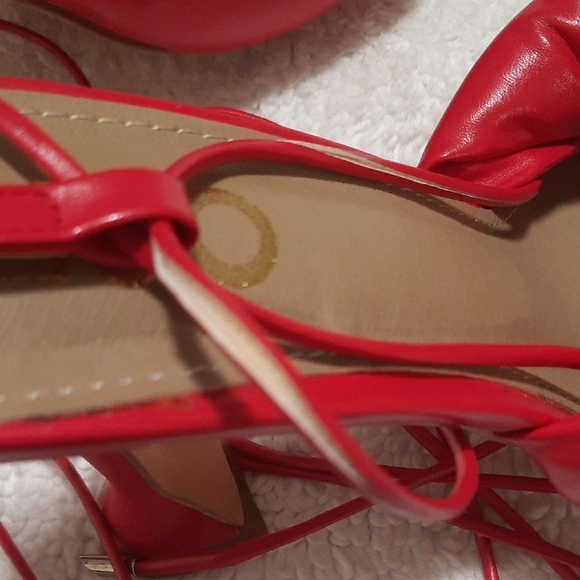 EGO Vibrant Red Strappy Heels - Picture 7 of 7